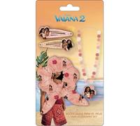 Set de belleza accesorios Moana | Kit infantil con scrunchie, pinzas y collar | Accesorios para el cabello con personajes de Vaiana 2