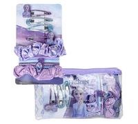 Set de Belleza de Frozen - Incluye 2 Coleteros de tela, 4 Coleteros, 4 Horquillas y Neceser -Ideal para sorprender a tus peques - Diseño inspirado en Elsa y Olaf - Producto Original Diseñado en España