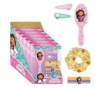 Set de Belleza de Gabby´s Dollhouse - Incluye 1 Cepillo, 2 Horquillas, 4 Coleteros y 1 Coletero de Tela - Multicolor - Inspirado en Gabby´s Dollhouse - Producto Original Diseñado en España