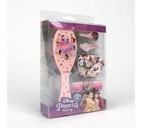 Set de Belleza de Las Princesas - Incluye 1 Cepillo, 2 Horquillas, 4 Coleteros y 1 Coletero de Tela - Multicolor - Inspirado en Las Princesas - Producto Original Diseñado en España