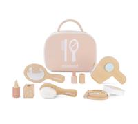 Set de belleza de madera de mueca de Miniland - Juego de accesorios de calidad con 6 piezas de madera y 1 estuche para almacenamiento para nios de