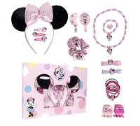 ARTESANÍA CERDÁ Set de belleza Minnie Mouse – 10 coleteros, diadema y collar – Diseñado en España
