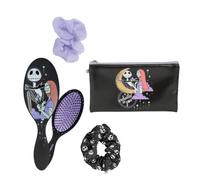 Set de Belleza de Pesadilla Antes de Navidad - Color Negro - Conjunto Completo - Incluye Cepillo de Pelo, 2 Coleteros y Estuche - Producto Original