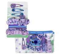 Set de Belleza de Stitch - Incluye 2 Coleteros de Tela, 4 Coleteros, 4 Horquillas y Neceser - Ideal para sorprender a Tus peques - Diseño Inspirado en Stitch - Producto Original Diseñado en España