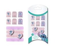 Set de Belleza de Stitch - Incluye 6 Horquillas y 4 Coleteros - Color Rosa y Morado - Multicomposición - Diseño inspirado en Stitch - Producto Original Diseñado en España