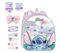 Set de Belleza de Stitch - Incluye Mochila, 1 Lazo, 6 Horquillas y 9 Coleteros - Multicolor - Ideal para sorprender a tus peques - Diseño inspirado en Stitch - Producto Original Diseñado en España
