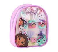 Set de Belleza Infantil con Mochila, Incluye Anillos y Pinzas, Temática Gabby's Dollhouse, Regalo para Niñas