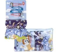 Artesanía Cerdá – Set de belleza infantil Bluey – Neceser, coleteros, pulsera y pinzas – Azul