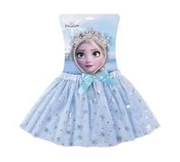 Set de Belleza Infantil de Frozen - Color Azul - Conjunto Completo - Incluye Tutú y Diadema de Elsa con Estilo Corona de Nieve - Producto Original Diseñado en España