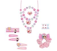 Set de Belleza Infantil de Las Princesas - Multicolor - Incluye 6 Coleteros, 1 Coletero de Tela, 4 Pinzas para el Pelo, 2 Collares, un anillo y pegatinas - Producto Original Diseñado en España