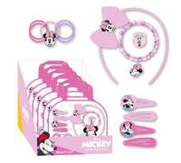 Set de Belleza Infantil de Minnie - Multicolor - Ideal para sorprender a tus peques- Incluye 5 Coleteros, 1 Diadema, 4 Pinzas para el Pelo, 1 pulsera y un anillo - Producto Original Diseñado en España