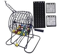 Set de Bingo Deluxe Fun Fun Bingo Game Set Incluye 150 Chips Coloridos, 18 Cartas, 75 Bolas, 8 Sets de Jaula y Mesa de manejo para Adultos Grupos Grandes, Fiesta, Bar