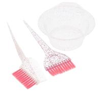Set de Bol y Brocha para Tinte Rosa, Peine de Sección | Fibra y Plástico, Diseño Engrosado, Cuenco Escalas, para Mechas y Uso en Casa