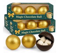 Set de bolas de chocolate con mini malvaviscos rellenos para bombones Magic Dark Chocolate ball como bola de chocolate (3 cajas - 9 bolas en total)