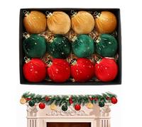 Set de bolas de Navidad | 12 colgantes de terciopelo colgantes | Decoraciones irrompibles para árbol de exterior, jardín, fiestas de invierno, eventos festivos interiores al aire libre