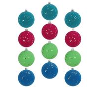 Set de Bolas y Adornos Navideños 12 Piezas Decoración con Estrella Flocada | Decoraciones Navideñas para Árbol para Fiesta Navideña Estudiantes Oficinas Hogar Coche Dormitorio Sala de Est