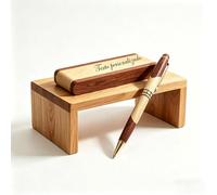 Set de bolígrafos de madera personalizados con nombre, grabado, caja de regalo. Ideal para hombres, mujeres, profesores, regalo de negocio (boligrafos personalizados)