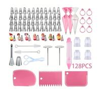 Set de boquillas para repostería 128PCS Ultimate Cake Decorating Piping Nozzle Set-57 Piping Tips& Complete Tools for Professional DIY Baking Tool Decorating Kit Boquillas para repostería(Rose)