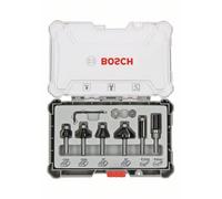 Bosch Professional Set de brocas fresadoras 6 piezas para madera, recortes y bordes, vástago Ø 6 mm