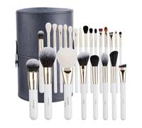 Set de brochas de maquillaje profesional 24 piezas con estuche - Brochas para base, polvos, corrector, colorete, iluminador, contorno y sombras - Cerdas Suaves