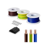 Set de Cables Eléctricos Flexibles H05V-K 0,75 mm² de Cobre - 3 Colores x 10 m para Reparaciones Domésticas y Talleres