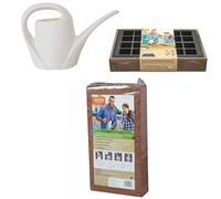 Set De Caja De Madera Maciza Invernadero Caja De 24 Con Tierra Regadera