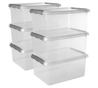 Set de cajas de almacenaje Comfort Line (L x An x Al: 40 x 30 x 18 cm, Plástico, Transparente, 6 ud.)