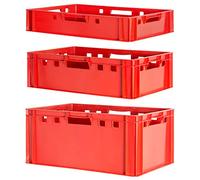 Set de Cajas Euro Apilamiento de Plástico Caja Industrial Euro Caja Almacenamiento Eurobox E1 E2 E3 Kingpower