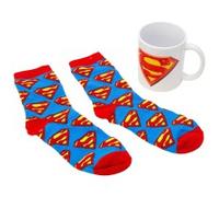 Set de calcetines y taza ceramica 325 ml superman icon
