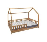 Set de Cama Infantil Cabaña ''Bosco'' 90x190cm + Colchón SERENIA 90x190cm (Altura 17cm), Transpirable, Adaptable y Atérmico