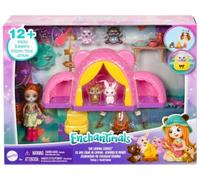 Set de camping Enchantimals con tienda de campaña, oso de Biloxi, sendero y 3 animales (12 piezas y tarjeta de tigre) para niña nuevo