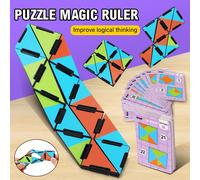 Set de Cartas de Regla Mágica de Rompecabezas - Portátil, Puzzle de Plástico Resistente a los Arañazos, Espacial e , Ideal para Regalo de Entretenimiento Familiar, o Vacaciones