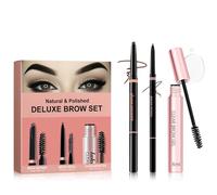 Set de cejas Deluxe: kit completo para cejas naturales o definidas con un delineador para darles forma con precisión, un lápiz para rellenarlas sin dejar marcas y un gel transparente