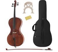 Set De Cello Classic Cantabile CP-200 4/4 Antique - Cuerpo Completamente Macizo De Abeto Y Arce, Diapasón De Palisandro, Afinadores Finos & Funda Acolchada - Ideal Para Principiantes & Avanzados