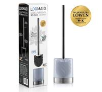 Set De Cepillo De Inodoro Con Cabezal De Silicona Y Soporte De Acero Inoxidable
