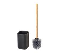 Set de Cepillo para Inodoro y Soporte Vigar Zense, Cepillo para Inodoro con Soporte de Piedra de poliresina, Sets de baño para decoración y Accesorios de baño, Negro