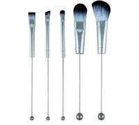 Set De Cepillos De Maquillaje Para Usuarios Principiantes,Cepillo Para Mezcla Y Contornos 5 Piezas | Conjunto De Maquillaje Con Cuentas | Aplicar Adecuado Para La Fundación Sombra De Ojos Blush Ajuste