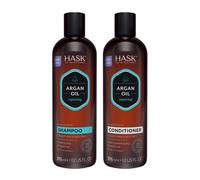Set de champ y acondicionador reparador HASK ARGAN OIL para todo tipo de cabello Seguro para el color Sin gluten Sin sulfatos Sin parabenos Sin