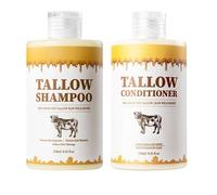 Set de champú y acondicionador con de vacuno natural, cuidado hidratante y nutritivo para cabello encrespado, apto para todo tipo de cabello (A+B)
