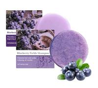 Set de champú y acondicionador en barra de arándanos, con extracto de arándanos, manteca de karité, aceite de naranja y jabón para reducir la rotura, para cabello fino y encrespado (Set)