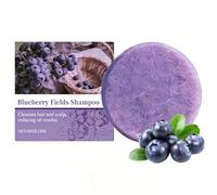 Set de champú y acondicionador en barra de arándanos, con extracto de arándanos, manteca de karité, aceite de naranja y jabón para reducir la rotura, para cabello fino y encrespado (Champú)