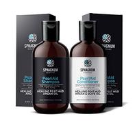 Set de champú y acondicionador para psoriasis: terapia completa de barro de turba para la picazón del cuero cabelludo. Tratamiento curativo natural de turba, argán y aceite de oliva.