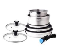 Set de cocina Arthur Martin AM2493 8 piezas acero inoxidable mango extraíble inducción
