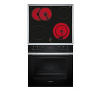 Set de cocina Siemens iQ300 HE273ABS3 + EA64RGNA1E Cerámico 4 zonas Horno 71L Negro