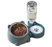 Set De Comederos Y Bebederos para Mascotas - Acero Inoxidable Y PP 26,5x12x7,7cm, 200g, Doble Alimentador para Gatos Perros, Mascotas Pequeñas, Uso Interior, Fácil Limpieza, Antideslizante