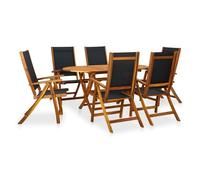Set de comedor de jardín 7 piezas madera maciza de acacia vidaxl