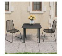 Set de comedor de jardín de 3 piezas pvc ratán negro vidaxl