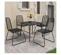 Set de comedor de jardín de 5 piezas pvc ratán negro vidaxl 59 cm