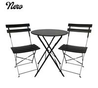 Set De Comedor Jardín Acero Con Mesa Redonda 2 Sillas Exterior Barra Balcón