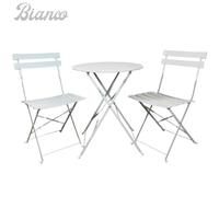 Set De Comedor Jardín Acero Con Mesa Redonda 2 Sillas Exterior Barra Balcón